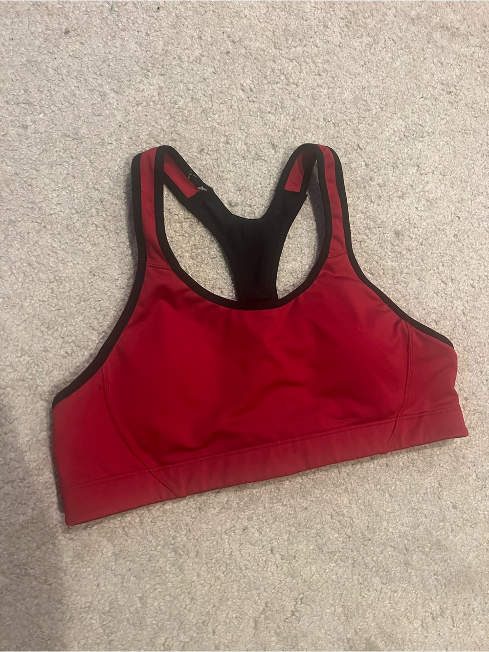 Source Unknown Red and Black Racerback Sports Bra